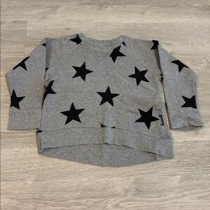 nununu grey with black Stars Long sleeves Jersey Tee, size 3-4 unisex